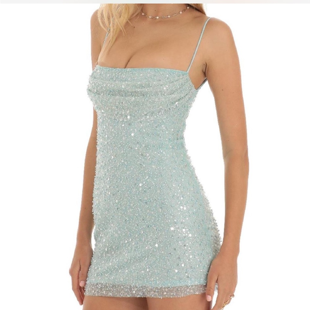 Teal Lucy in the sky dress
